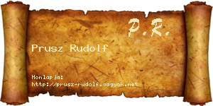 Prusz Rudolf névjegykártya